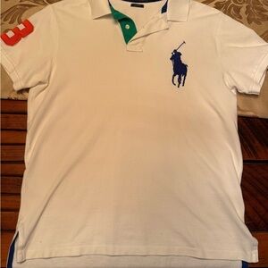 Polo by Ralph Lauren White Polo with Blue and Green Accents